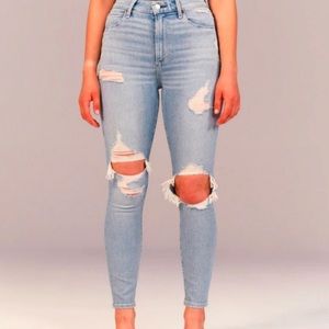 A&F Curve Love High Rise Super Skinny Ankle Jeans